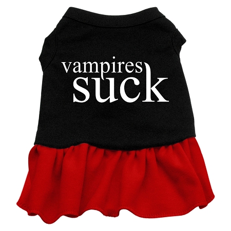 Vampires Suck Screen Print Dress Black with Red XXXL